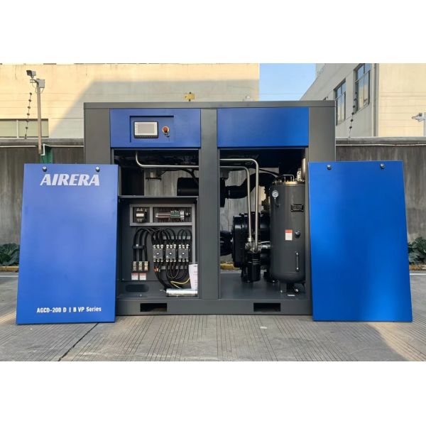 AGCD-200D II B VP Screw Air Compressor, Specifically Designed for Factory Energy-Saving Retrofits; Two-Stage Compression Saves 30%+ on Electricity Costs