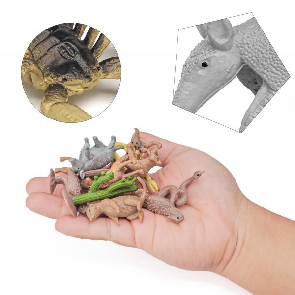 Desert Wild Animal Models 11 PCS Mini Cactus Armadillo Snake Lynx Wolf Scorpion Marmot Figurines Toy for Boys Girls Kids