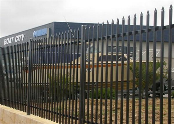 Black powder Coated Steel Fence For Sale 2100mm x 2400mm Panels Size Supply To Australia Market