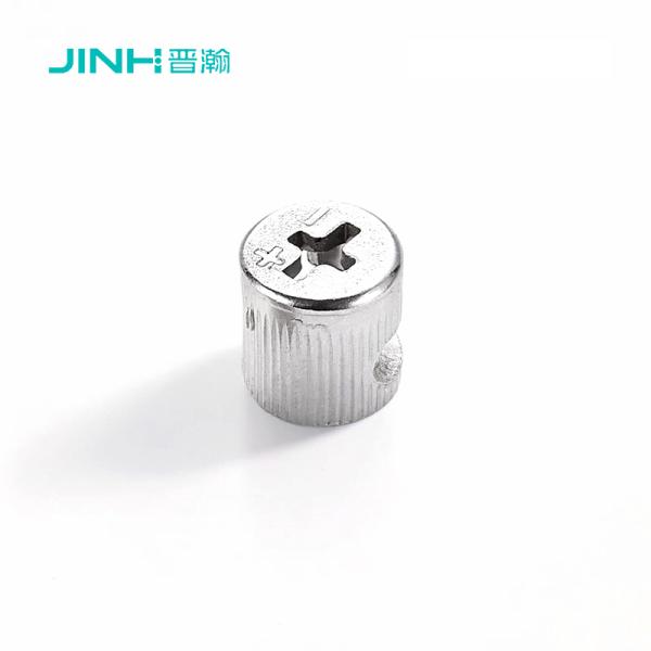 JH-1045 Minifix Cam Lock Fitting 12mm Dia Cold Rolled Steel High-Friction Ribs for Cabinetry/Wardrobe Assembly​