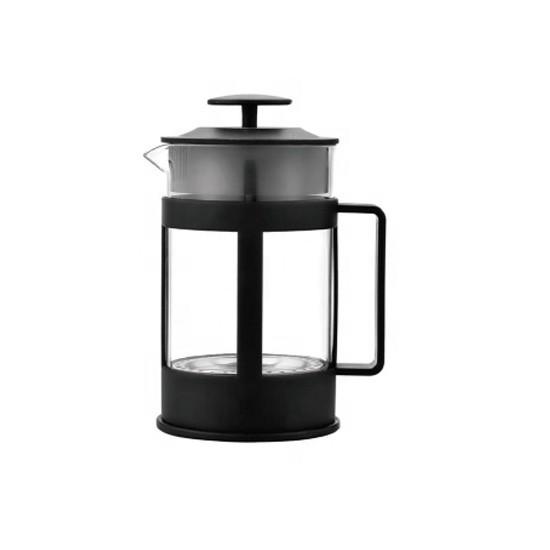 Cafetières portables Presse à café en verre à haute teneur en borosilicate Presse française en plastique noir