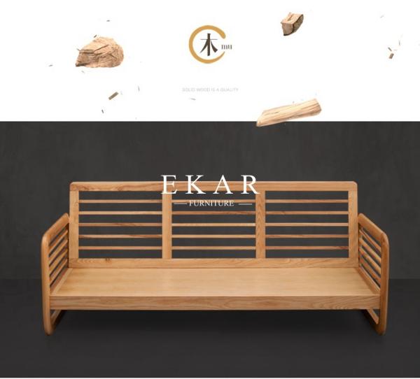 Nordic 1+2+3 Solid Oak Sofa Set Living Room Furniture
