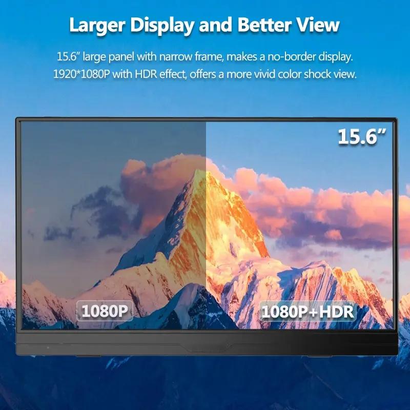 15.6дюймовый 1080p портативный сенсорный экран Монитор типа C игры для телефона Ноутбук PS TV Box