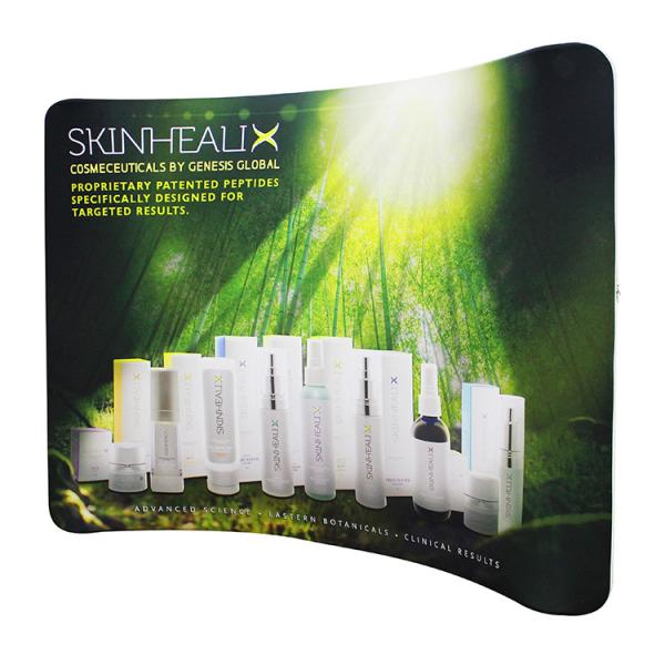 Commercial Trade Show Backdrop Displays 10 Ft Curved Fire Resistant Smooth Surface