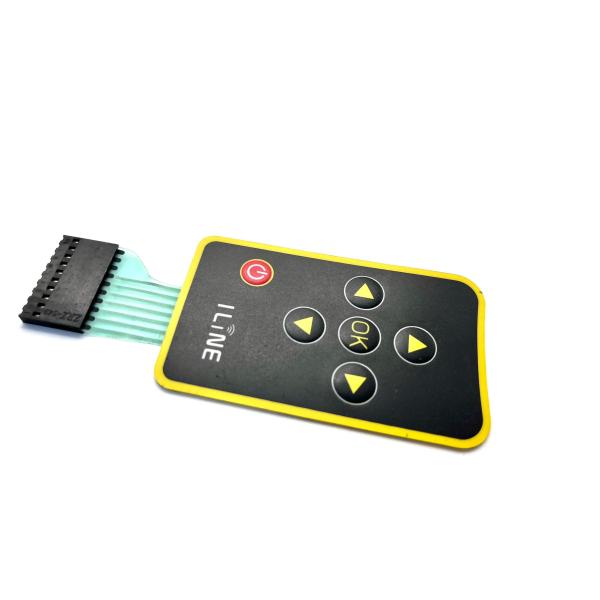 Clavier à membrane à couche de 6 couches nickelé en métal avec superposition en polyester Autotex F150