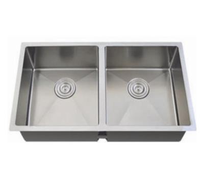 1.0mm 1.2mm Double Bowl Undermount Handmade Kitchen Sink 20 Guage