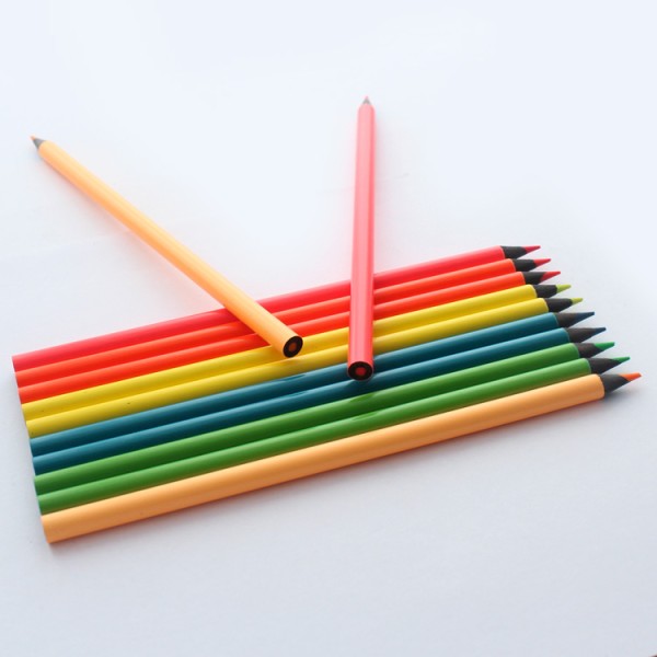 government bid 12pcs round wooden wholesale colour pencil set
