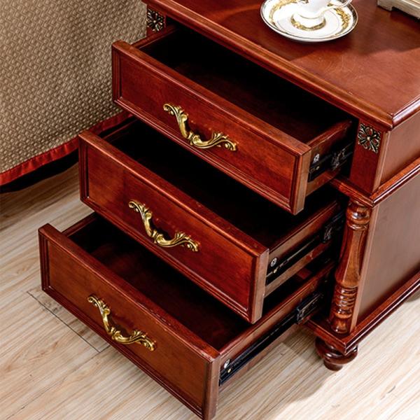 Premium Classic 1 Drawer Dark Color Bed Side Table Wooden Nightstand