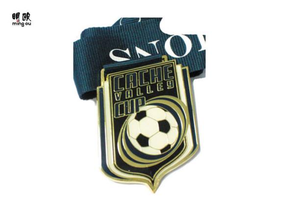 Soft Enamel Fill Cache Valley Cup Honour Football Medals For Sports Events