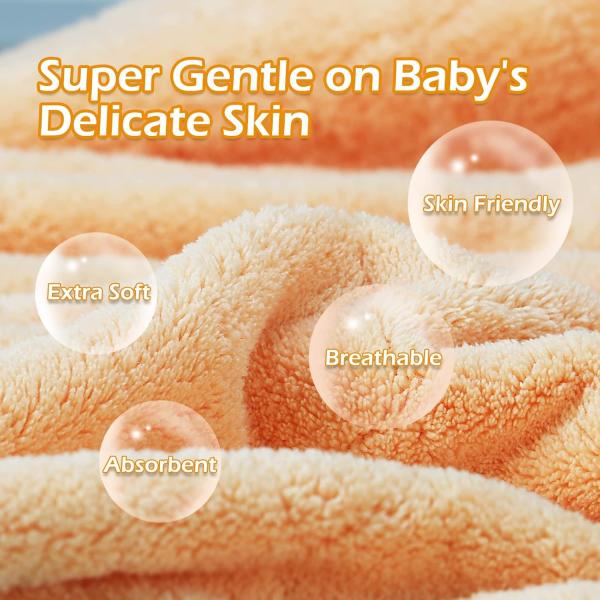 Toallas de baño para bebés con capucha de 2 paquetes - Conejo blanco y tigre naranja - 50x32 pulgadas