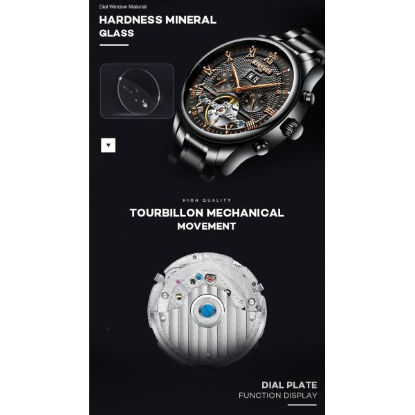 Fashion Stainless Steel Wristwatch Tourbillon Movement High Precision