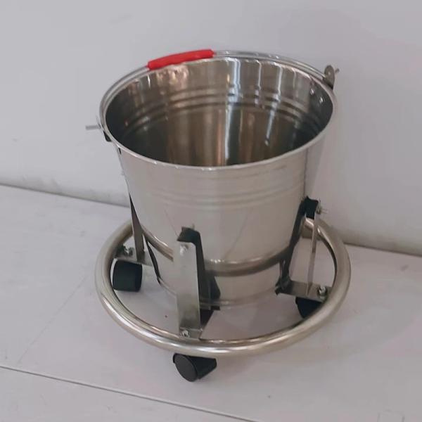 Stainless Steel Kick Bucket With Wheels Mobile Medical Waste Bin