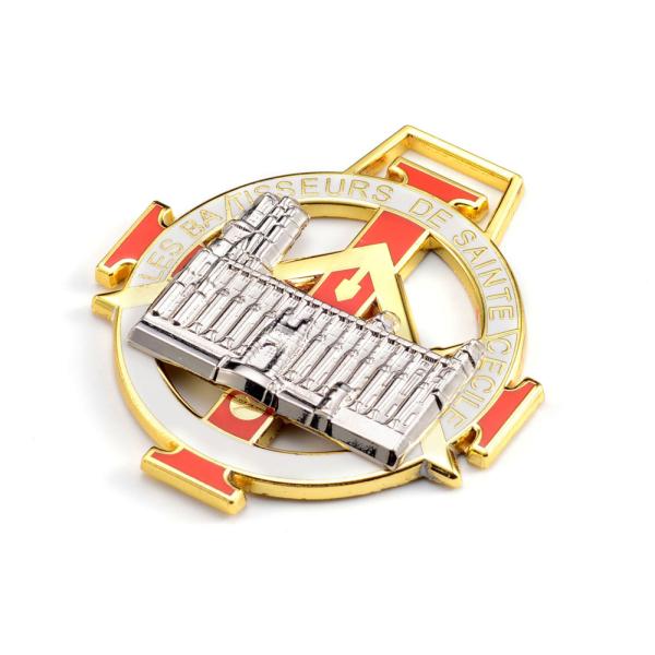 Customized Size Metal Pin Badges Embossed Colorful Honor For Sports Event