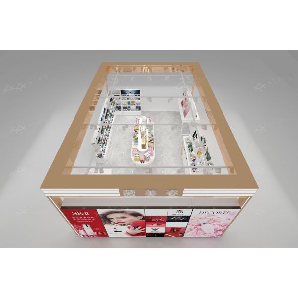 BKC032 Customized Cosmetic Showcase Design Kiosk Perfume Shop Design for Center Display Rack for Beauty