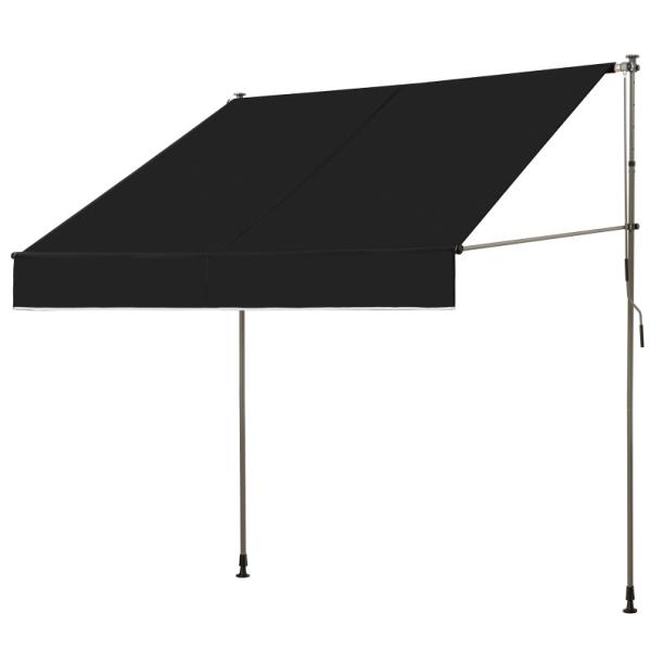 250/300 cm Wide Clamp Awning Sun Protection Balcony Awning Height Adjustable Sun Awning with Hand Crank without Drilling