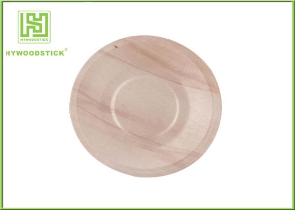 Natural Color Wooden Dinner Plates , Eco Friendly Wooden Party Plates For Pizza