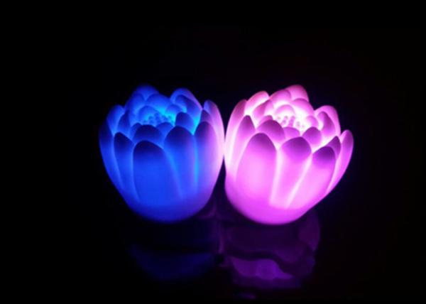 Water Active LED Night Light , 7 Colors Flash Led Flower Night Light For Birthday