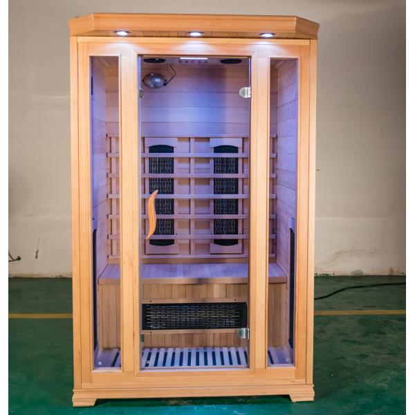 Indoor Hemlock Ceramic Heaters 2 Person Far Infrared Sauna 1750W