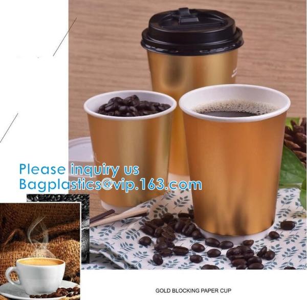 Gold Party Cups, Disposable Coffee Cups With Lids - Insulated Hot Cups To Go - Luxury Glitter Paper Cups