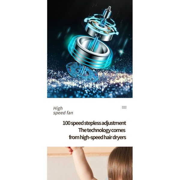 Summer Standing Bladeless Mini Portable Fan Handheld Rechargeable Fan Foldable Design