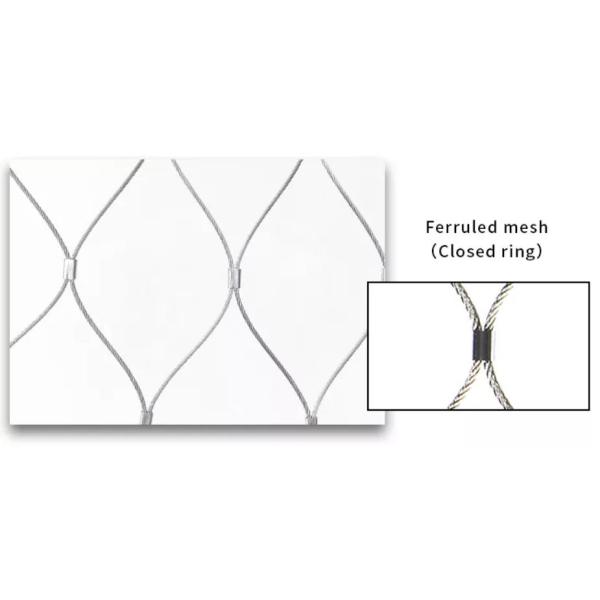 Flexible Rope Mesh Fencing SUS304 Staircase Railing 7X7 High Security Mesh Fence