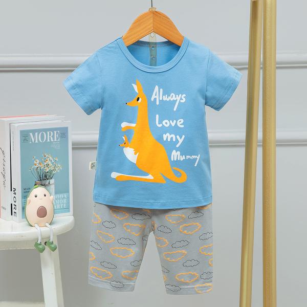 versatile Childrens Cotton Pajamas Short sleeved Kangaroo Mother And Baby