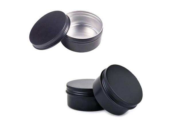 15ml 50ml 60ml 100ml 150ml Round Empty Tin Can Black Tin Screw Lid Black Aluminum Jar