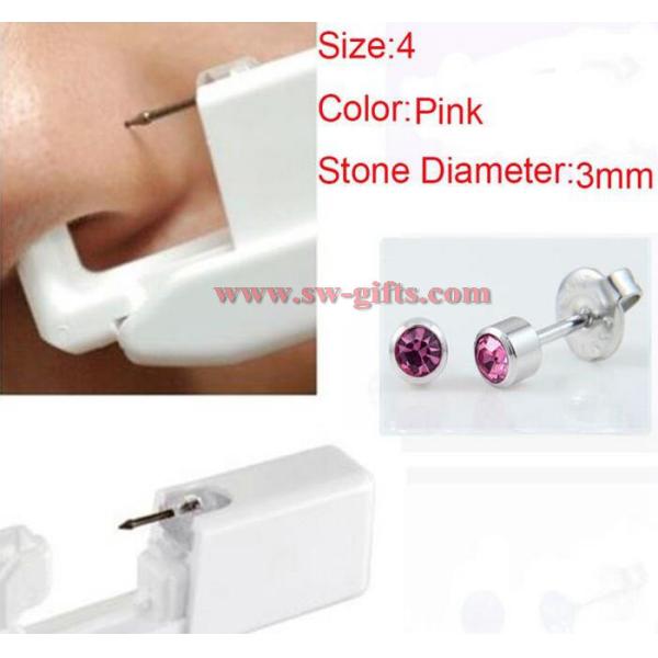 Women No Pain Ear Piercing Kit Disposable Safe Sterile Body Piercing Gun+Stainless Steel Stud+Alcohol Prep Pad