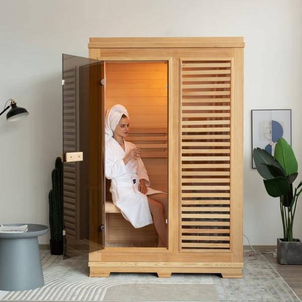 3000W Solid Wooden Traditional Heater Suana Steam Room For 2 People
