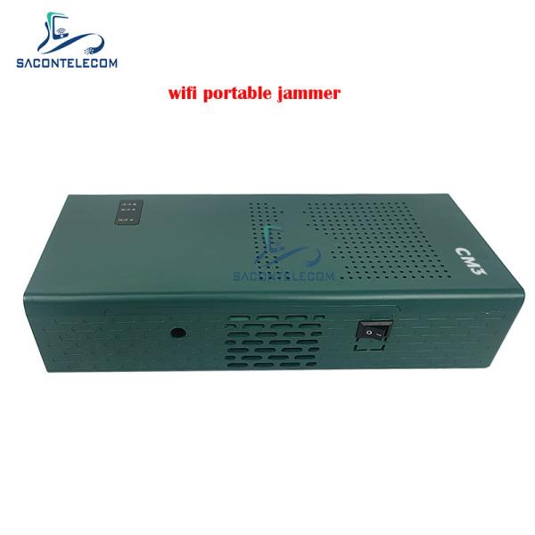 Portable WiFi Signal Jammer Blocker with 3 Channels (2.4G, 5.2G, 5.8G) and 10-15m Range