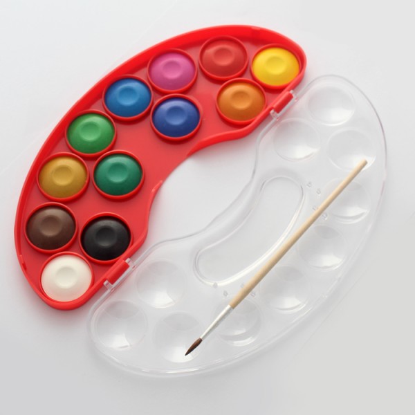 12 Color Art Painting B2c Wholesale 28mm Oval Watercolor Paint Set
