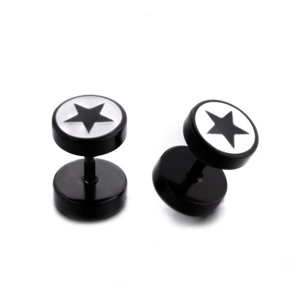 Korean fashion jewelry shinny round shaped white star studs earrings