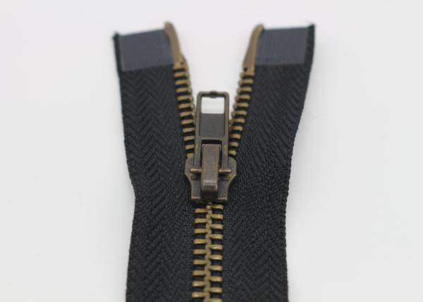 Double Metal Open End Fire Retardant Zippers 36 Inch Antique Brass Metal Zipper