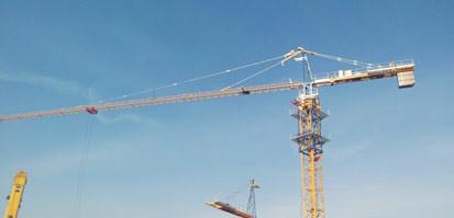 High Capacity QTZ125C 10 Ton Building Tower Crane , 60m Boom Length