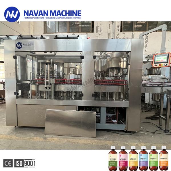 Automatic Glass Bottle Non Gas Liquid Kombucha Filling Machine With Plastic Covers