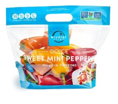 8 Colors Printing Plastic opp reusable zip lock frozen lettuce fresh vegetable packaging bag with holes