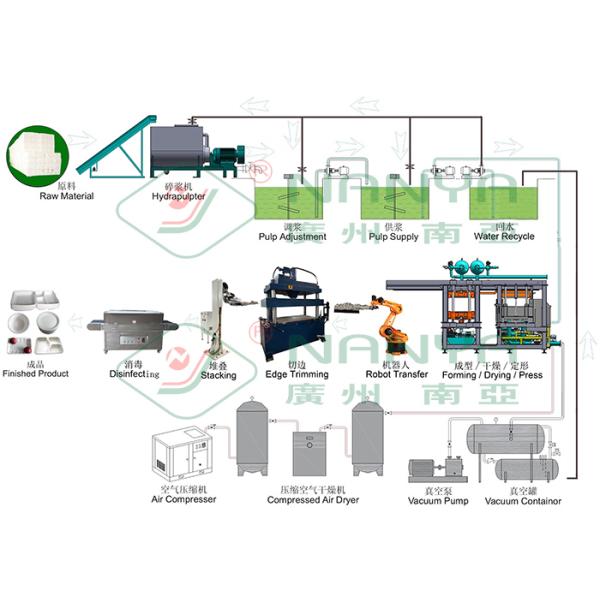 Paper Pulp Molding Equipment Molded Bagasse Fiber Lunch Box Machine