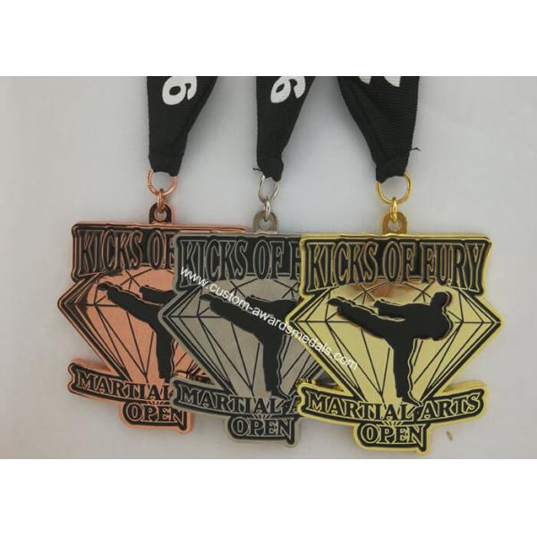 OEM Ribbon Medals , Brass Stamped Award Medals For Promotional Gifts