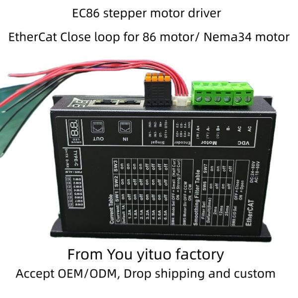 EC86 EtherCAT Stepper Driver with 32-bit DSP Technology for Ultra Low Vibration and Automatic Parameter Adjustment