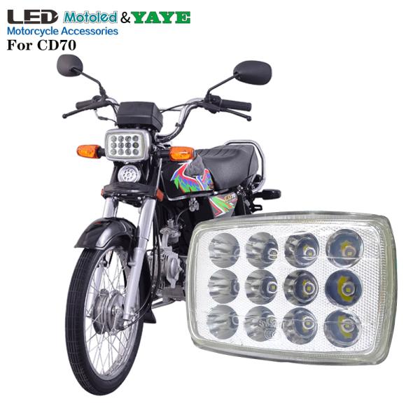 CD70 CG125 Farol LED de motocicleta de alta condutividade térmica Alumínio Casamento 12 lâmpada