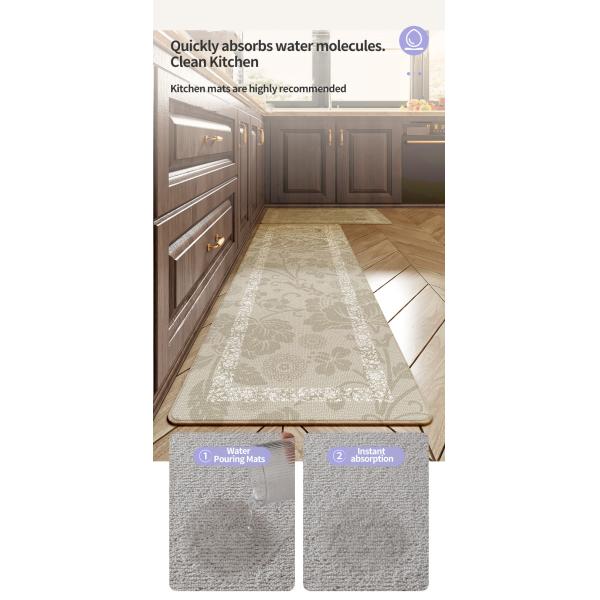 Interlocking Bathroom and Kitchen Floor Mats with Waterproof Polyester Fiber Material