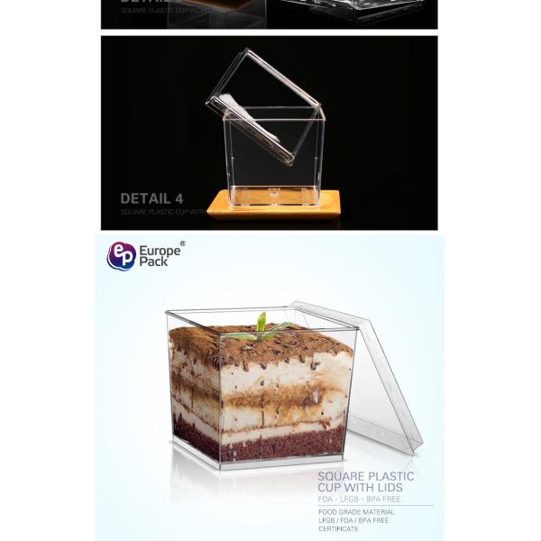 Wholesale Clear Plastic Smoothie Pudding Dessert Disposable Cups With Lids