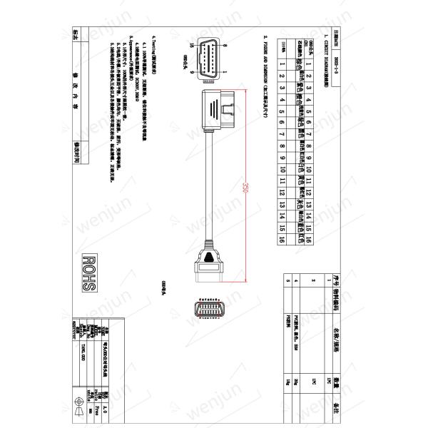 OEM Black OBD2 Connector Cable Male To Female 16 Pin For Diagnostic