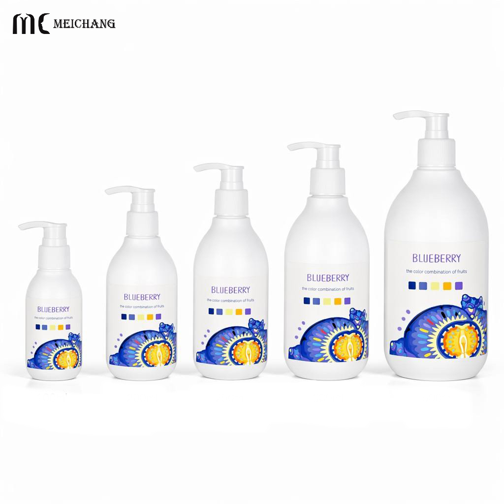 100ml-500ml Round PE Shampoo Bottle with Lotion Pump Custom Plastic Personal Care Packaging Bottle（MC-440）