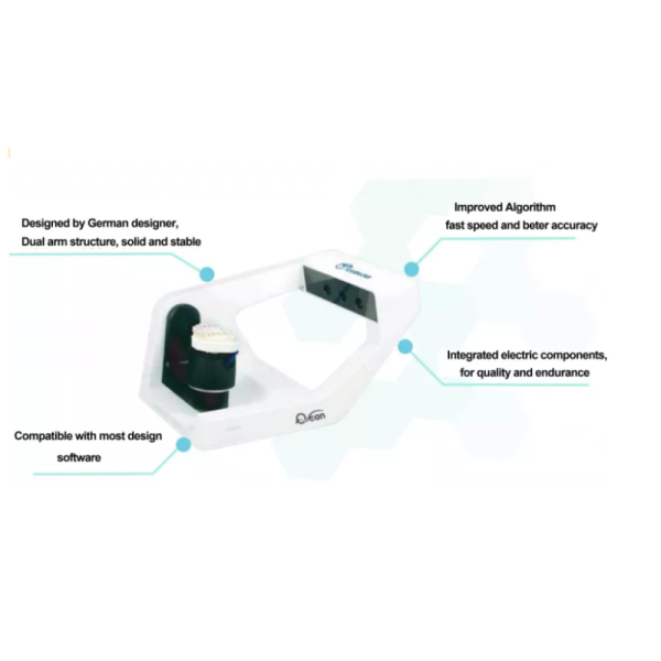 Yucera China Dental Equipment CAD/CAM 3D Dental Scanner with 15nm Accuracy and 100mm*100mm*75mm Scan Area for Dental Lab