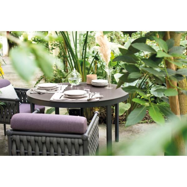 Waterproof UV Resistant Fabric 45D Density Cotton Rattan Garden Furniture Dining Set