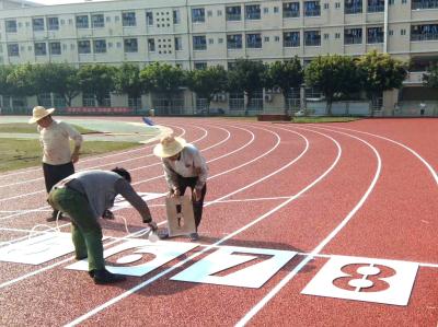 3mm Two Layers Synthetic Sports Flooring Red Blue Outdoor playground