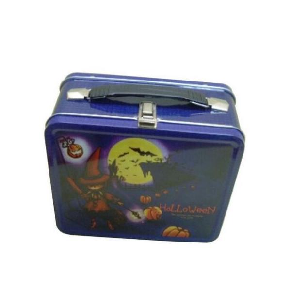 Коробка обеда олова металла прямоугольника печатания ЛОГОСА с художественным произведением Кристмас