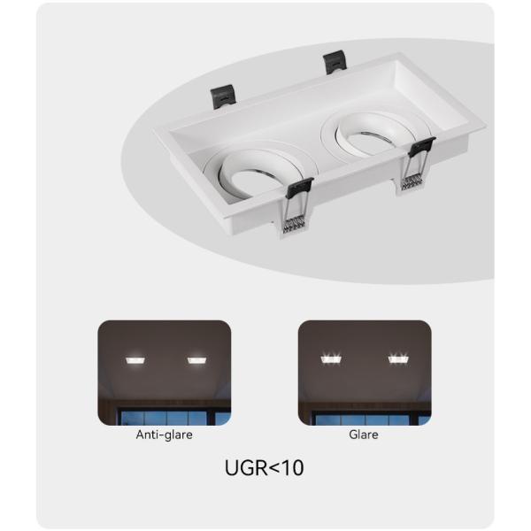 Versatile Anti-Glare GU10 Recessed Spotlight Frame For Tailored Commercial Lighting Solutions