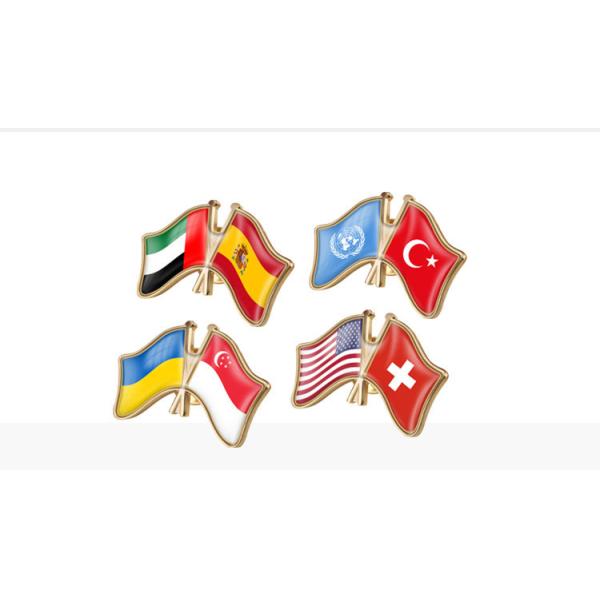 Ukraine Friendship Flag Badge Two Countries Friendly Custom Metal Badge